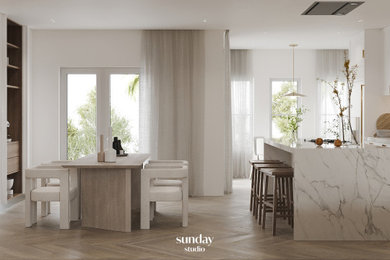Example of a transitional kitchen design in Miami