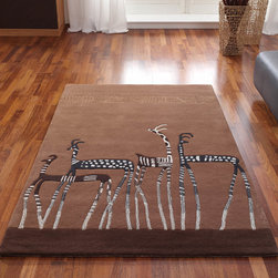 Kalahari Antelope Rugs in Brown - Floor Rugs