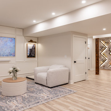 Basement Wine Cellar Wall and Under-Stair Kids' Playhouse