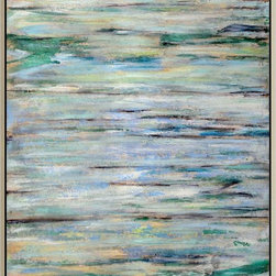 "Blue Braid" Framed Hand Painted Canvas Wall Art - Paintings