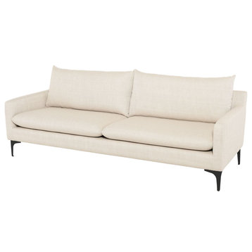 Nuevo Furniture Anders Triple Seat Sofa, Black/White