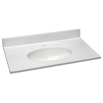 Design House 554618 37" Cultured Marble Vanity Top - Solid White