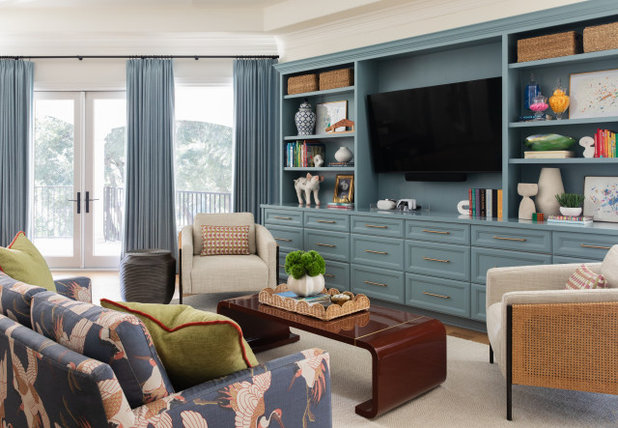 Transitional Family Room by Curated Studio