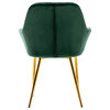 Bucket Upholstered Dark Green Velvet Dining Chair Set of 2