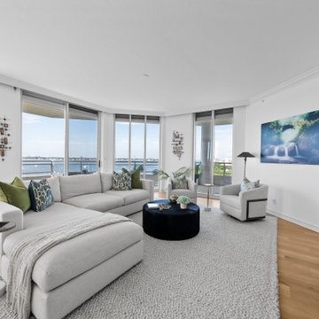Coastal Contemporary Living Room — Tessera Sarasota Bay Views