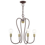 Livex Lighting - Livex Lighting 41364-07 Lucerne - Four Light Chandelier - Canopy Included: Yes  Canopy DiLucerne Four Light C Bronze/Antique BrassUL: Suitable for damp locations Energy Star Qualified: n/a ADA Certified: n/a  *Number of Lights: Lamp: 4-*Wattage:60w Medium Base bulb(s) *Bulb Included:No *Bulb Type:Medium Base *Finish Type:Bronze/Antique Brass