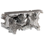 Phillips Collection - Cast Teak Console Table, Silver Leaf - When we spot a shape that blows us away, the designers at Phillips Collection are not shy about bringing a bit of bling to elemental symbols we see in the woods. Case in point is our Cast Teak Root Console in Silver Leaf, which is made of composite in a luminous silver leaf finish. Cast from one of our favorite Origins pieces of wood, this tree-trunk console table personifies our ethos of modern organic. By treating the surface of this log console table to such a brilliant finish, we’ve created a chic piece for contemporary interiors. Just imagine how perfectly it will fit into the décor of a modern apartment or a sleek coastal condo! We also offer the table in several sizes and in a number of finishes that are equally stunning.