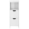 Costway Contemporary P2 MDF and NC Paint Floor Cabinet with 2 Drawers in White