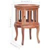 vidaXL End Table Glass Display Cabinet Side Table Natural Solid Wood Mahogany