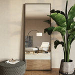 Aspire Home Accents - Bali Modern Floor Mirror, Gray - This full-length floor mirror will offer style and function in one sleek package. Lean it against the wall for a great dressing mirror, or opt for it as a wall mirror. You may hang it vertically or horizontally, it looks great in either direction. Place it next to the couch or love seat in the living room to add depth to a small room or studio. Create a coordinated look with our matching wall mirror. Ships with an anti-tip kit for safety.