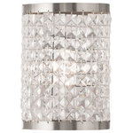Livex Lighting - Livex Lighting 50571-91 Grammercy - One Light Wall Sconce - Grammercy One Light  Brushed Nickel Clear *UL Approved: YES Energy Star Qualified: n/a ADA Certified: YES  *Number of Lights: Lamp: 1-*Wattage:60w Candalabra Base bulb(s) *Bulb Included:No *Bulb Type:Candalabra Base *Finish Type:Brushed Nickel