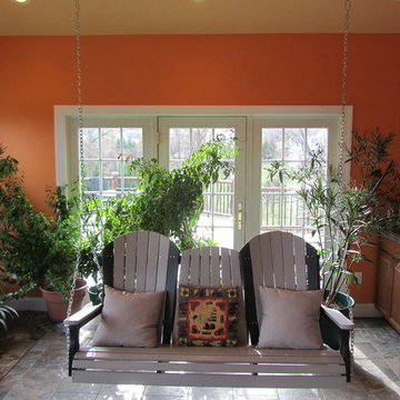 Sunroom with Pond and Deck