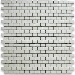 Stone Center Online - Thassos White 5/8 x 3/4 Mini Brick Mosaic Tile Honed - Marble from Greece - Tile