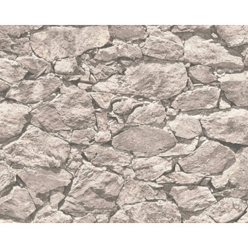 Faux Textured Wallpaper Featuring Stones, 355834