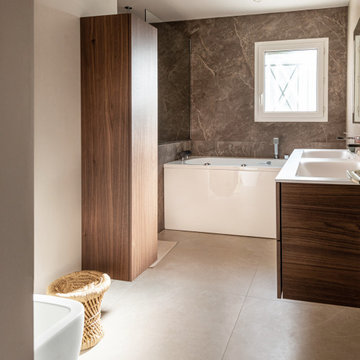 Salle de bains chic et naturelle
