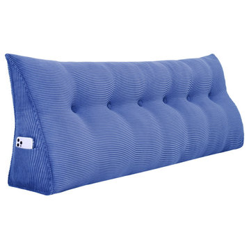 Wedge Pillow, Headboard Cushion, Jean Blue, 71x20x8