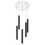 Z-Lite - Z-Lite 5 Light Island/Billiard, Chrome, 917MP12-MB-LED-5RCH - Create a beautiful focal point with this five-light pendant light in matte black. Stylish and elongated, this elegant fixture is crisp and clean.