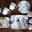 Bamboo and Singing Birds Coffee Cups, Set of 4