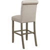 Home Square Tufted Back Bar Stool in Beige and Rustic Brown - Set of 2