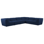 Meridian Furniture - Miramar Linen Textured Fabric  6-Piece Modular L-Shaped Sectional, Navy - Unwind and let your cares float away while you're curled up in the welcoming confines of this Miramar Modular Sectional. This sophisticated modular sectional is made from premium materials with a solid frame that ensures durability and long-lasting service life. The soft navy linen textured upholstery on this modular sectional makes it feel super indulgent against the skin. Pair this sectional with other items in the Miramar collection for a complete lookthe latches underneath make pairing a snap.