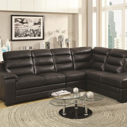 Coaster 500200 Emma Black Transitional Sectional Sofa - Living Room Furniture Sets
