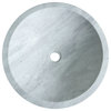 Volakas White Marble with Gray Veining, Round Bathroom Vessel Sink 17"