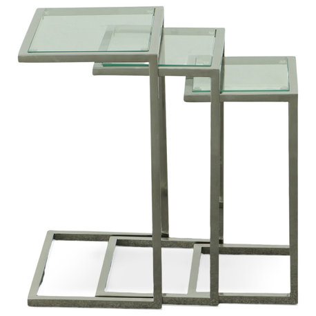 Easton Nesting Table Set, Chrome