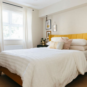 Warm and cosy yellow bedroom