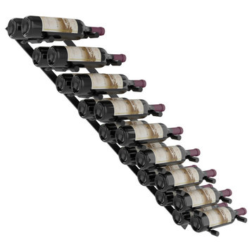 Vino Pins Flex 45 (wall mounted metal wine rack), Matte Black, 18 Bottles