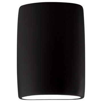 Ambiance ADA Outdoor Ceramic Wide Cylinder Wall Sconce, Carbon Matte Black, LED