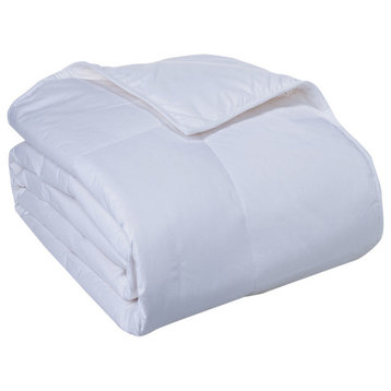 Cottonpure 100% Sustainable Cotton Filled Blanket, Bright White, King