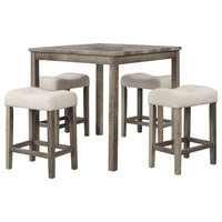 Vitalita 5-piece Square Counter Height Set - Farmhouse - Dining Sets ...