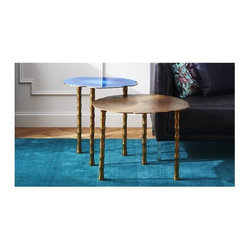 bronze and atol bamboo bunching side tables | CB2 - Dining Tables