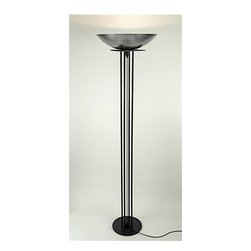 Freestanding Torchiere with perforated shade and dimmable energy efficient LED b - Floor Lamps