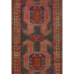 Noori Rug - Fine Vintage Distressed Anaid Charcoal/Rust Runner, 4'5x9'2 - Brighten up your room with the dazzling Fine Vintage Distressed Anaid Pakistani rug. Hand-knotted with the finest quality wool, this rug features a tradtional pattern in the shades of charcoal and rust.