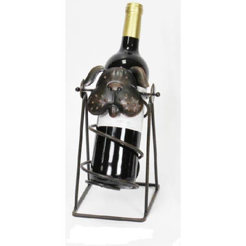 Iron Dog Wine Bottle Swing Holder
