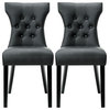 Silhouette Dining Chairs Faux Leather, Set of 2