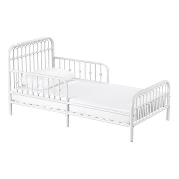Little Seeds Traditional Monarch Hill Ivy Metal Toddler Bed in White
