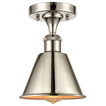 Innovations Lighting - Smithfield 1-Light Semi-Flush Mount, Polished Nickel, Polished Nickel - A truly dynamic fixture, the Ballston fits seamlessly amidst most decor styles. Its sleek design and vast offering of finishes and shade options makes the Ballston an easy choice for all homes.