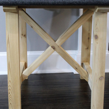 Granite Top Outdoor Table with Cedar Farmhouse Base