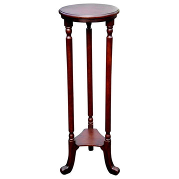 D-Art Collection Barley Traditional Solid Mahogany Wood Plantstand in Dark Brown