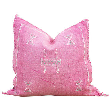 Cerise Moroccan Silk Rug Pillow