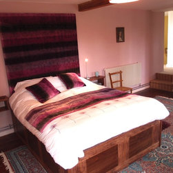 Walnut bed and floating bedsides - Bedroom Products