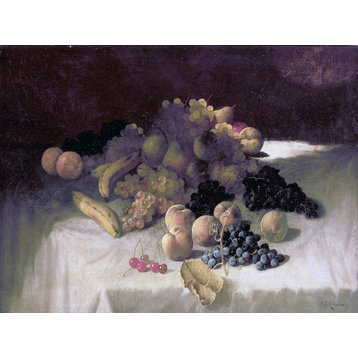 Tile Mural, Fruit Piece By Carducius Plantagenet Ream Ceramic, Glossy