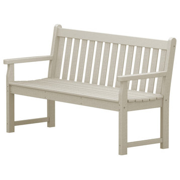 Polywood Traditional Garden 60" Bench, Sand