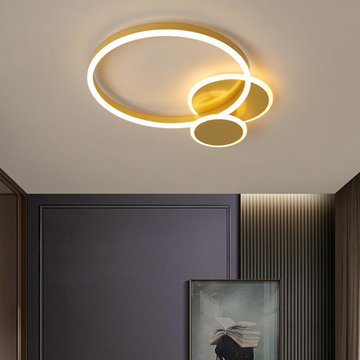 Modern Flush Mount Ceiling Light Gold Ring Led