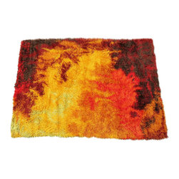 Scandinavian Fire Pattern Shag Rug by Ege Rya, circa 1970 - Area Rugs