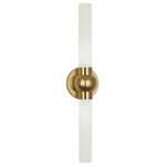 Robert Abbey - Robert Abbey 6900 Daphne - 23.75" 20W 2 LED Wall Sconce - Black/White  Shade Included: YeDaphne 23.75" 20W 2  Modern Brass White FUL: Suitable for damp locations Energy Star Qualified: n/a ADA Certified: n/a  *Number of Lights: Lamp: 2-*Wattage:10w LED bulb(s) *Bulb Included:Yes *Bulb Type:LED *Finish Type:Modern Brass