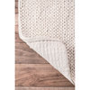 nuLOOM Braided Wool Hand Woven Chunky Cable Rug, Off White, 8'x10'