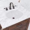 Aberdeen Carrara Marble Countertop Vanity in Rustic Sierra with Hook Faucet
